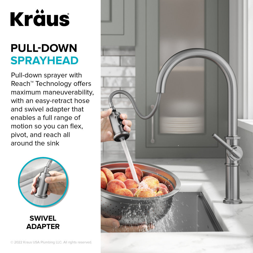 Sellette Pull-Down Kitchen Faucet, Brushed Gold, Model Kpf-4100bg
