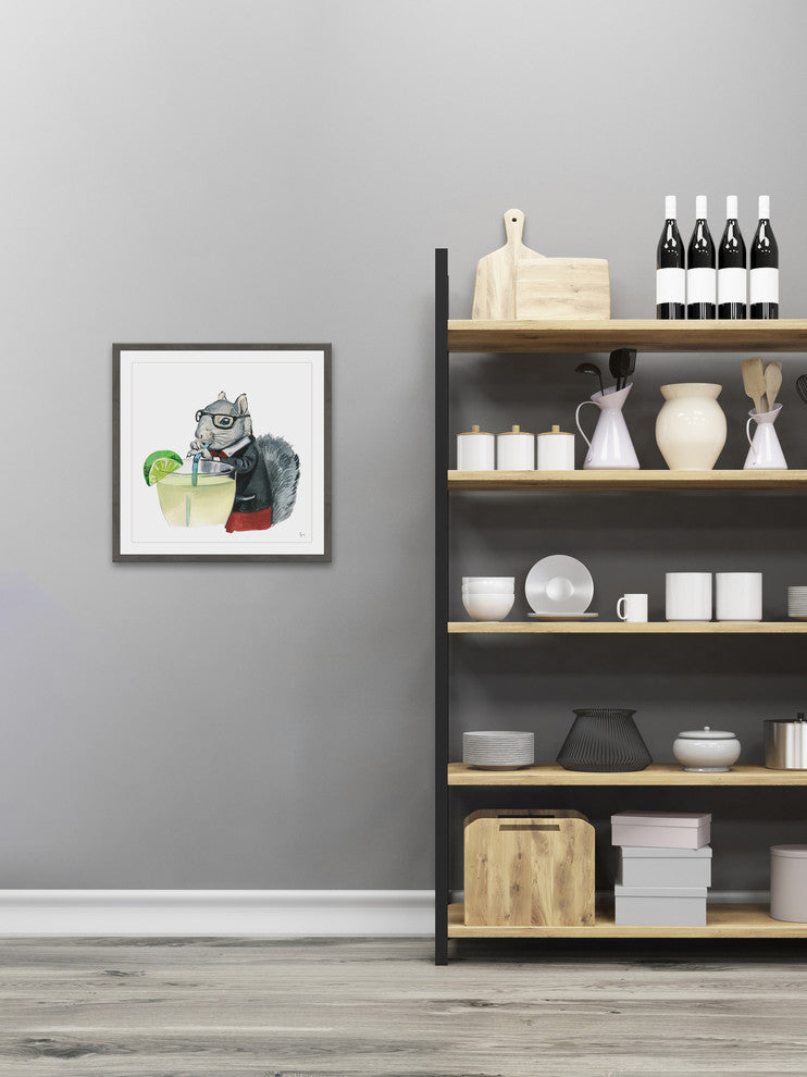 "Alcohol Professor" Framed Painting Print, 18"x18"