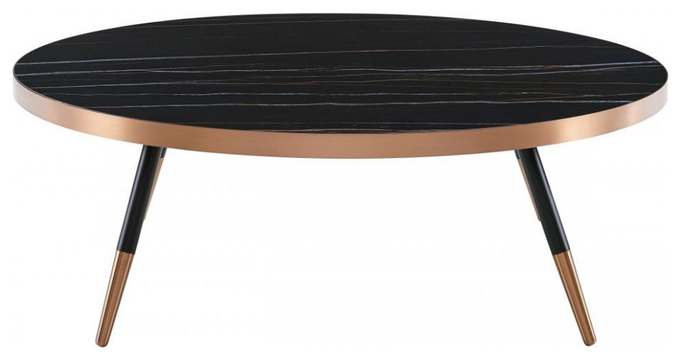Modern Large Black and Gold Ceramic Coffee Table