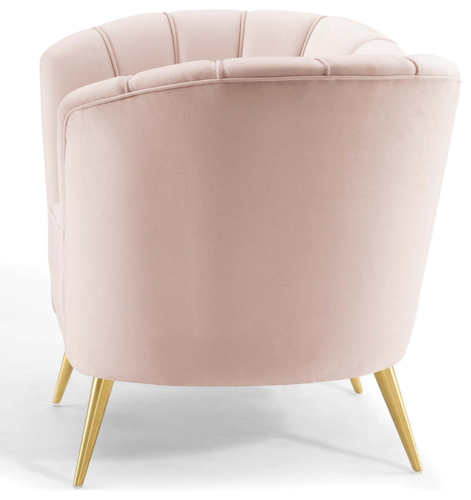 Armchair Accent Chair, Velvet, Pink, Modern, Living Lounge Hotel Hospitality