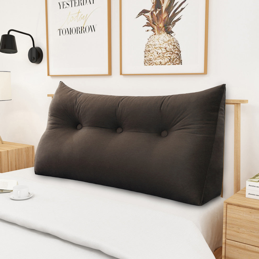 Large Reading Wedge Pillow Headboard, Bed Rest Triangular Bolster Backrest, 39x20x8
