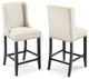 Baron Counter Stool Upholstered Fabric Set of 2 - Beige