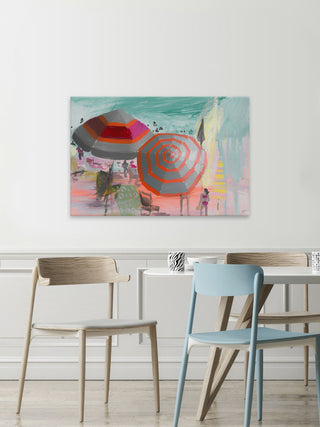 "Beach Festivities" Painting Print on Wrapped Canvas, 24"x16"