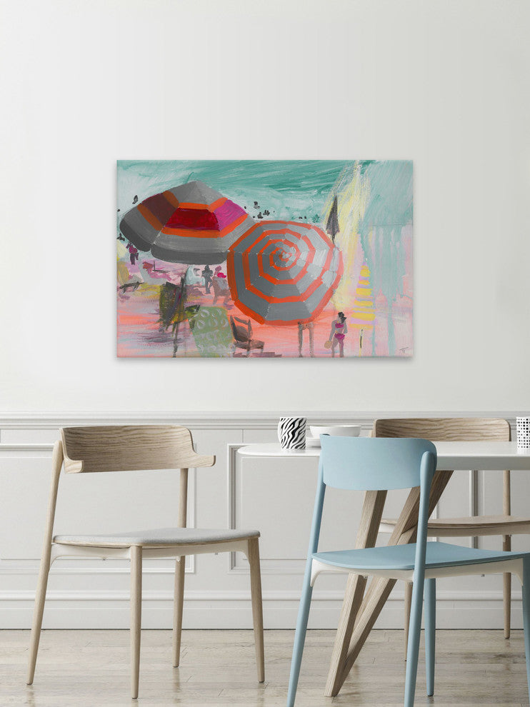 "Beach Festivities" Painting Print on Wrapped Canvas, 24"x16"