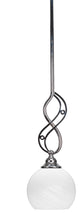Jazz Mini Pendant In Chrome Finish With 5.75" White Marble Glass