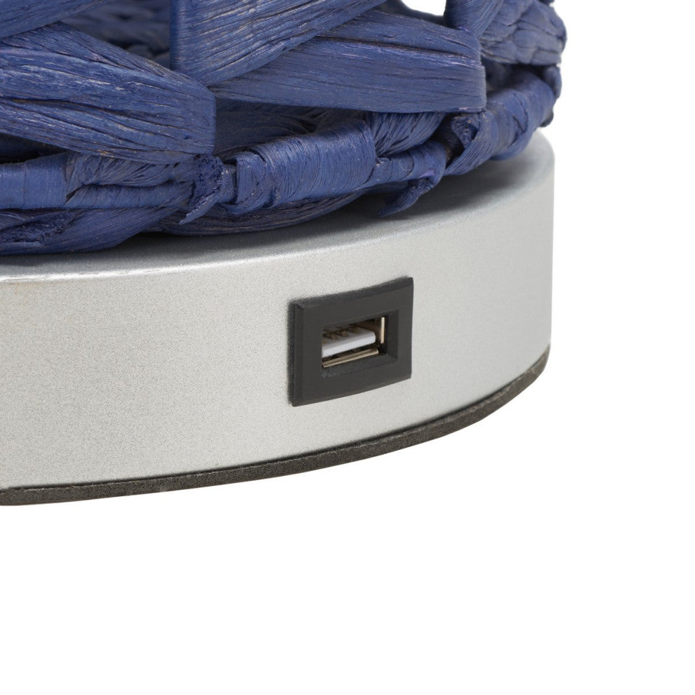 Safavieh Kirin Table Lamp With USB Port  Blue