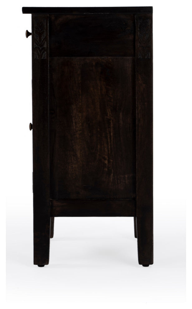 Switra 1-Door 1-Drawer End Table, Dark Brown