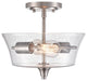 Caily Collection 2-LIght 11" Brushed Nickel Semi-Flush