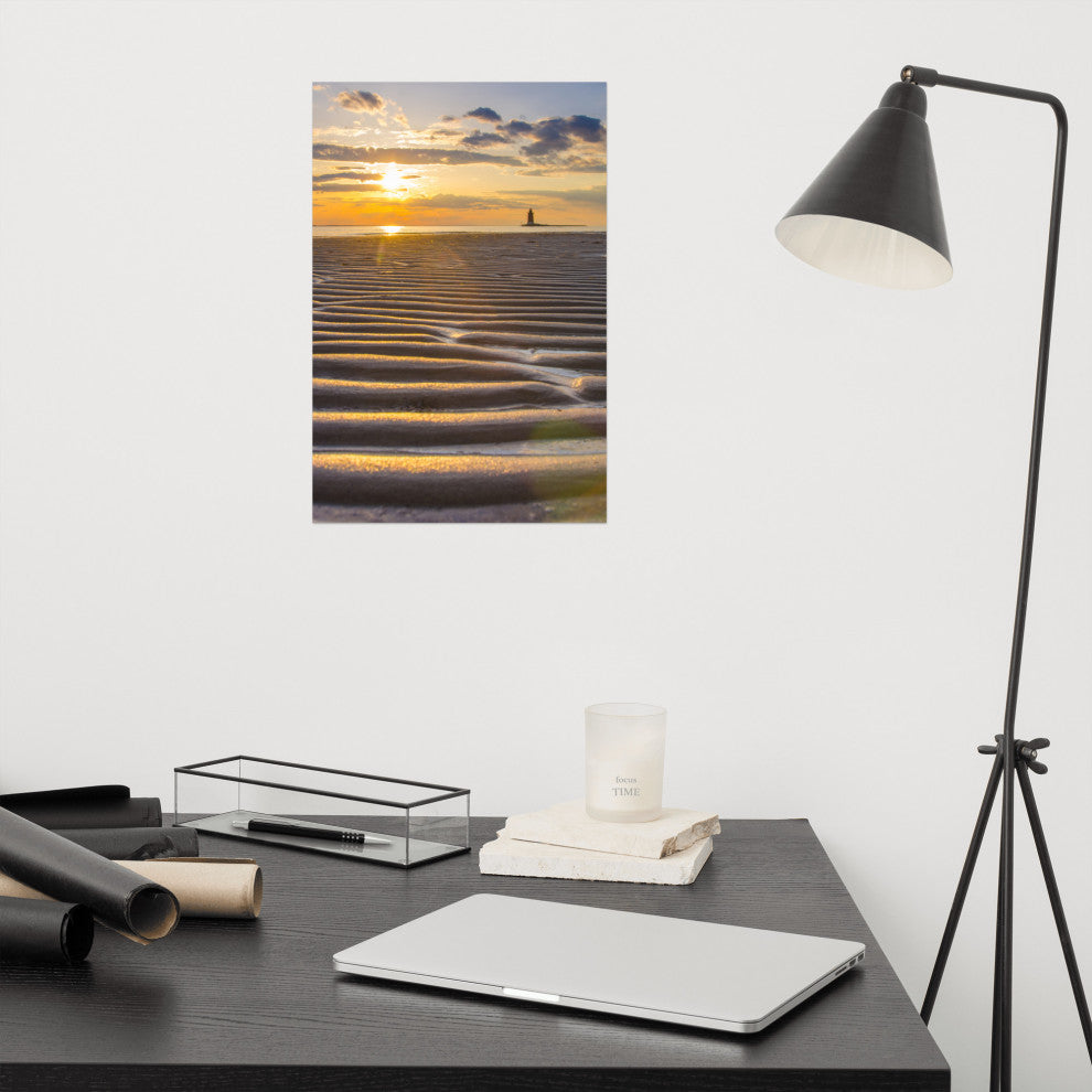 Sandbars Landscape Photograph, Beach Unframed Wall Art Print, 12" X 18"