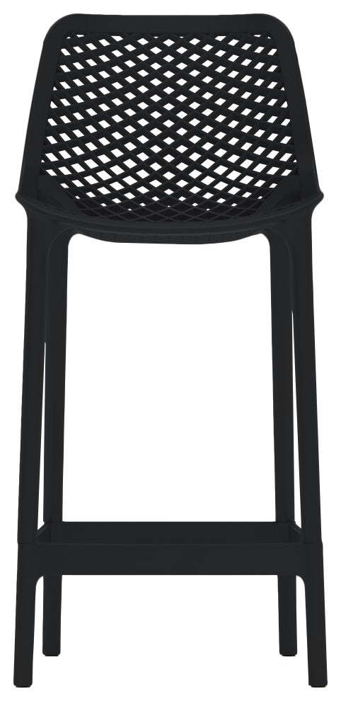 Mykonos Outdoor Patio Stool (Set of 4), Black