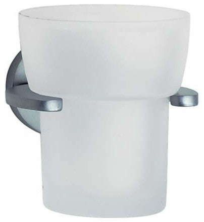 Loft Holder With Glass Tumbler Brushed Chrome