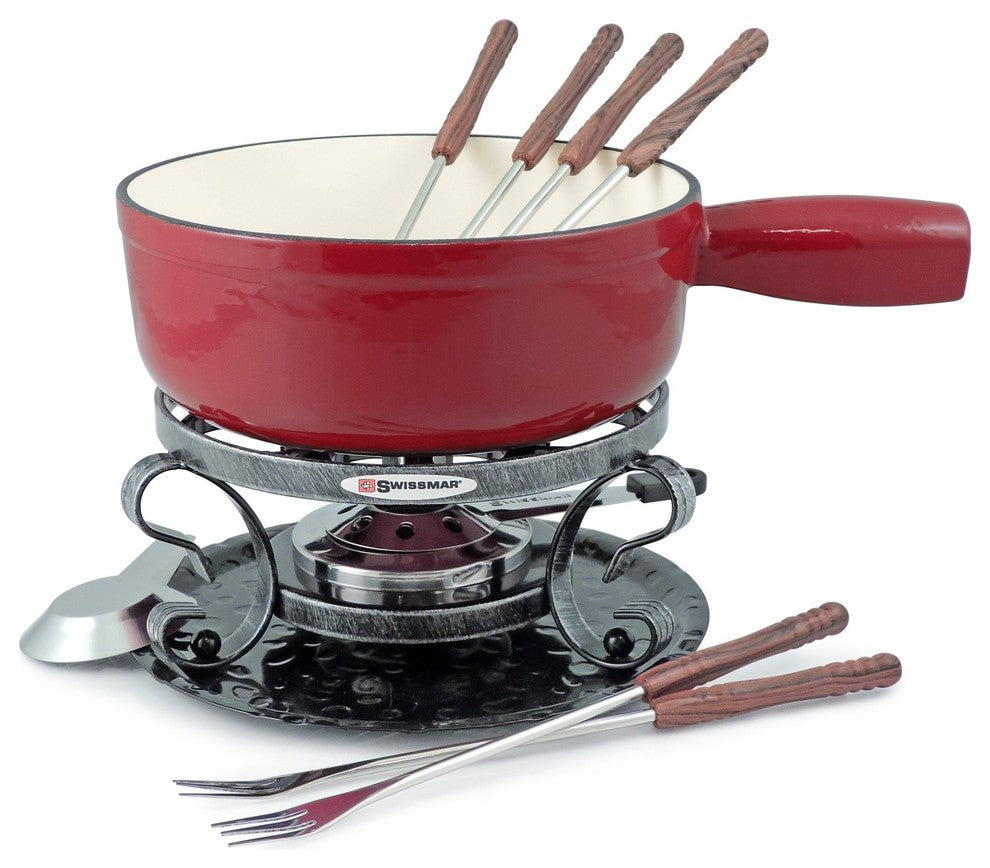 Lugano Fondue Set, Cherry Red