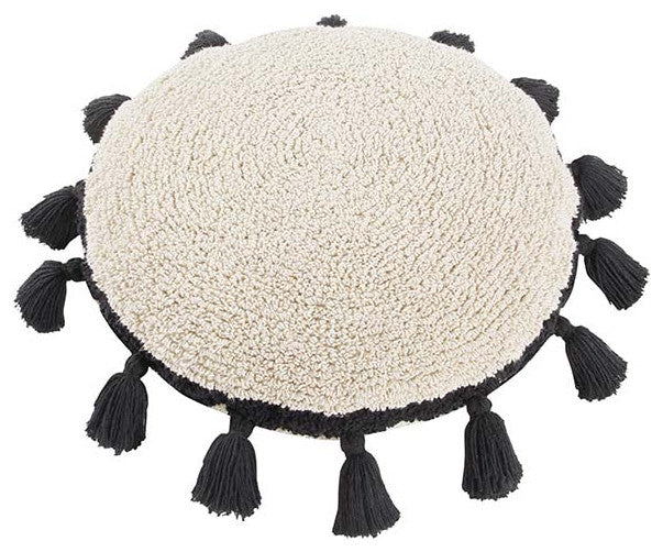 Circle Cushion, Natural/Black