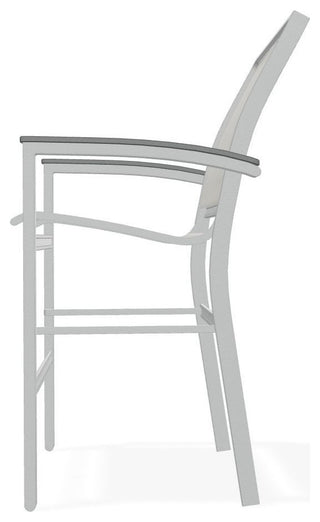 Bazza Sling Balcony Height Stackable Outdoor Stool, Smoke/Graphite