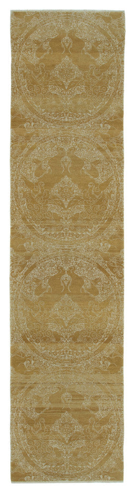 Rug N Carpet - Handmade Oriental 3' 0" x 12' 3" Runner Oushak Area Rug