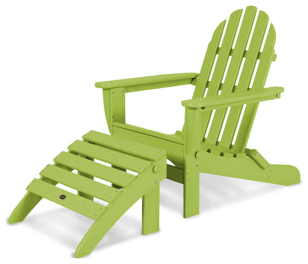 Polywood Classic Adirondack 2-Piece Set, Lime