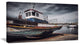 Old Fishing Boat, Boat Canvas Art Print, 32"x16"