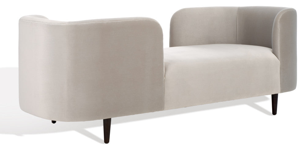 Safavieh Couture Frieda Velvet Tete A Tete Chair, Light Grey