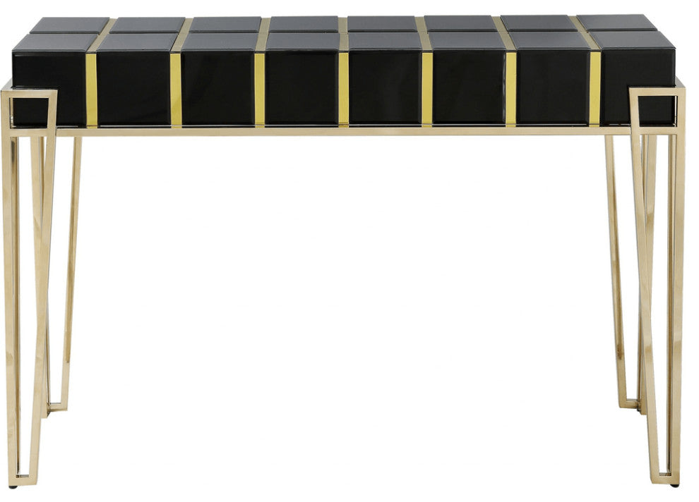 Gold and Black Sqaured Console Table