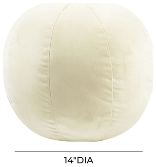 Boba 14" Cream Velvet Pillow - Cream