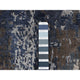 Blue, Hand Knotted, Abstract Design, Wool and Silk, Runner Rug, 2'8"x8'1"