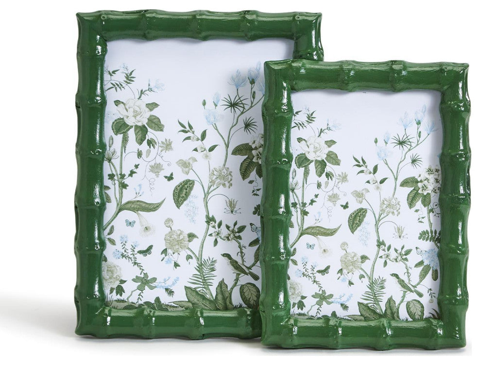 Two's Company Countryside Green Set of 2 Faux Bamboo Photo Frames