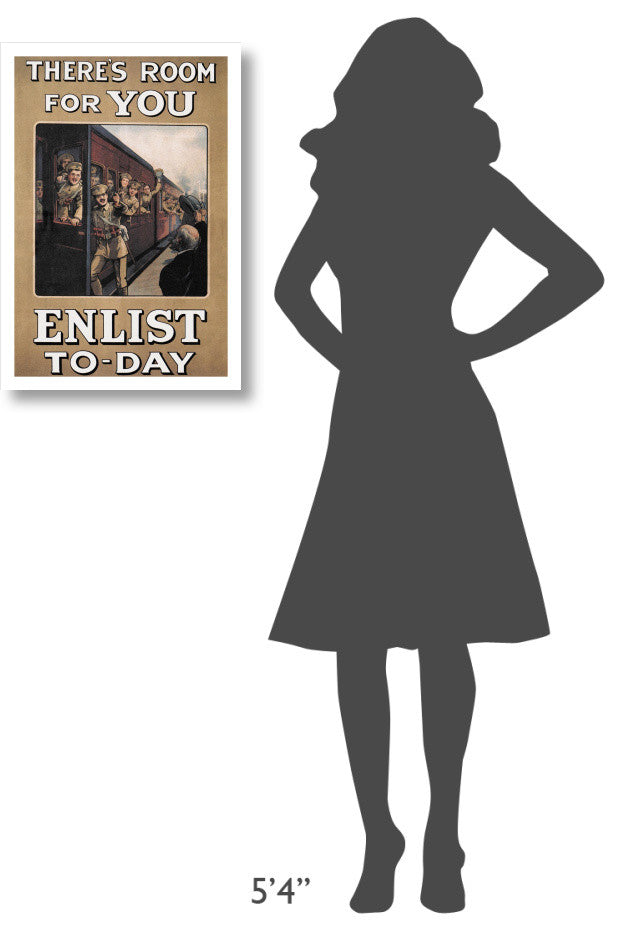 "WWI: There's Room for You: Enlist Today" Paper Print by W.A. Fry, 18"x26"