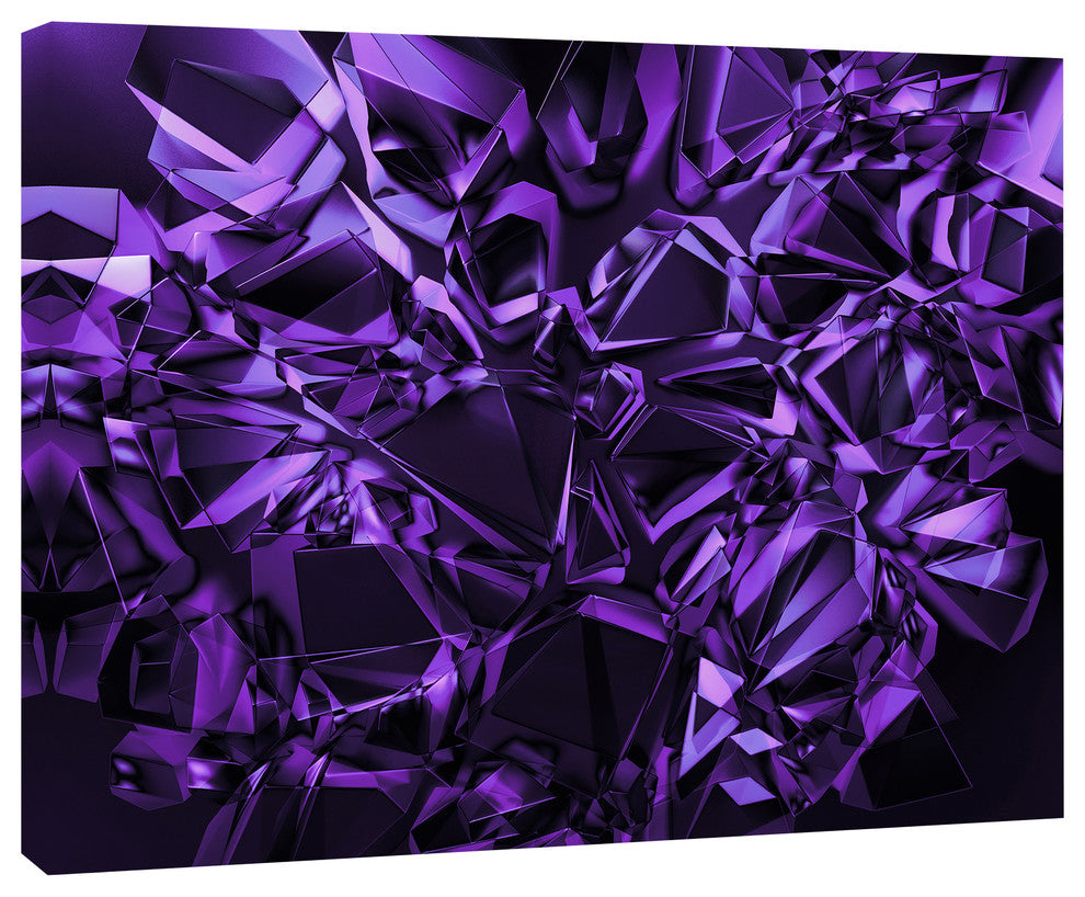 Purple Crystal Texture Design, Abstract Canvas Art Print, 20"x12"