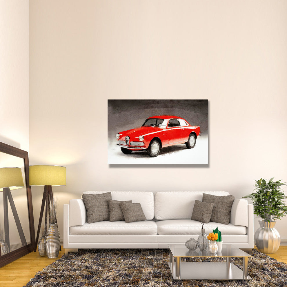 "1958 Alfa Romeo Giulietta Sprint Watercolor" Fine Art Print