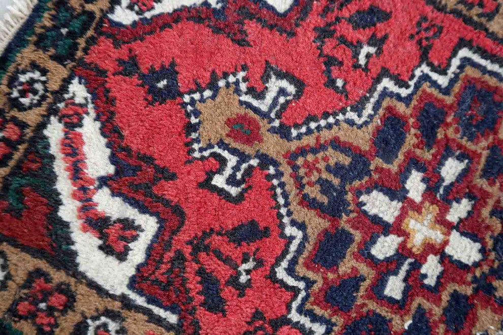 Handmade Vintage Persian Hamadan Mat 1.3'x1.9', 40cmx60cm, 1970s