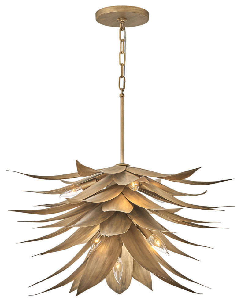 Fredrick Ramond FR30815 Agave 7 Light 26"W Taper Candle Pendant - Burnished