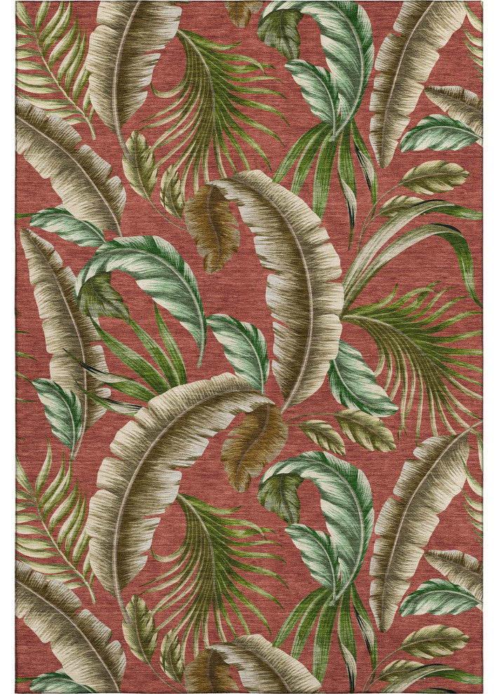 Addison Premium Washable Mayfield AMF196 Red 8' x 10' Rug