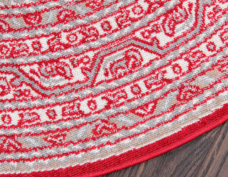 Unique Loom Red Allover Williamsburg 5' Round Rug