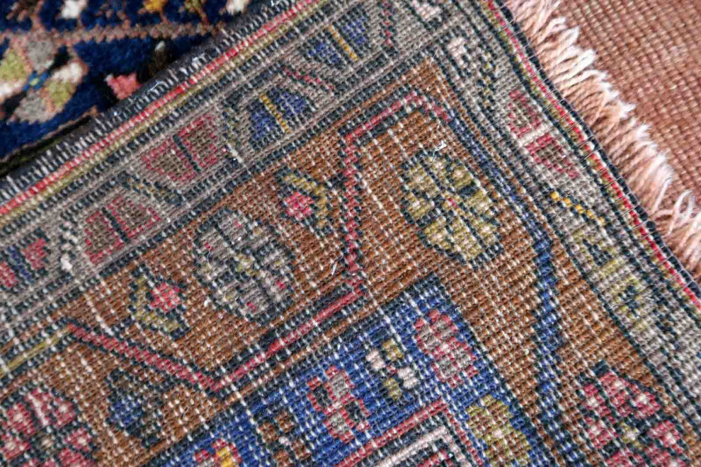 Handmade Vintage Afghan Baluch Rug 2.8'x4.6', 87cmx141cm 1940s