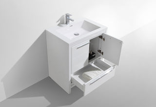 Alma-Allier Freestanding Vanity With Integrated Sink, White, 30"