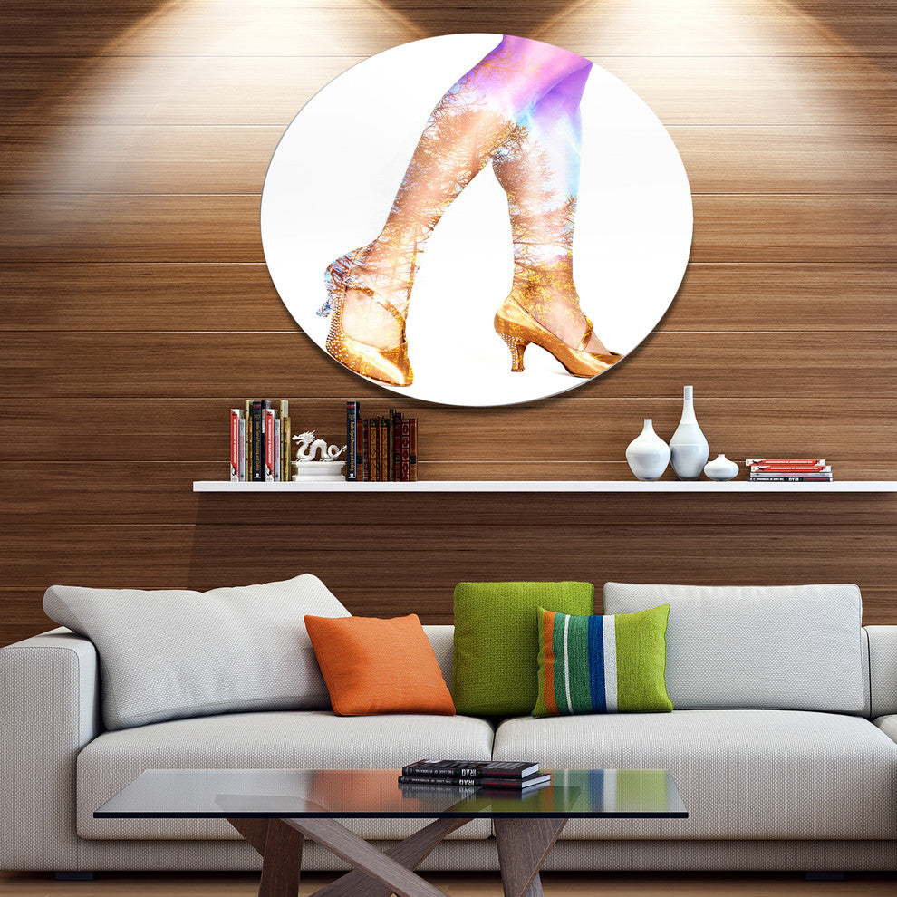 Dancer Legs And Treescape Double Exposure, Portrait Disc Artwork, 23"