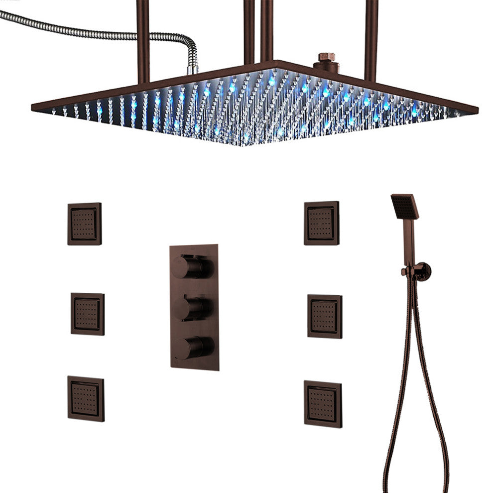 Fontana Sierra Multi Color LED Shower Head, 24"x24" Shower Head