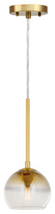 1-LT 6" Ombre Glass Pendant, Soft Gold