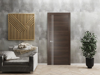 Solid French Door 36 x 80 | Planum 0310 Chocolate Ash with| Bathroom