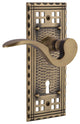 Craftsman Plate With Keyhole Manor Lever, Antique Brass, Left-Handed