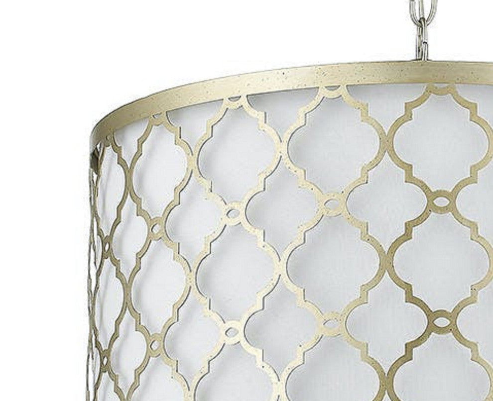 3 Light 18" Drum Pendant in Champagne Gold