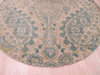 Green Transitional Paisley Jain Area Rug