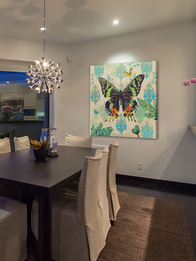"Madagascar Sunset Butterfly 2" Painting Print on Canvas by Evelia