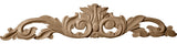 24 3/4"W x 5 1/8"H x 3/4"D Medium Green Leaf Center with Scrolls, Alder