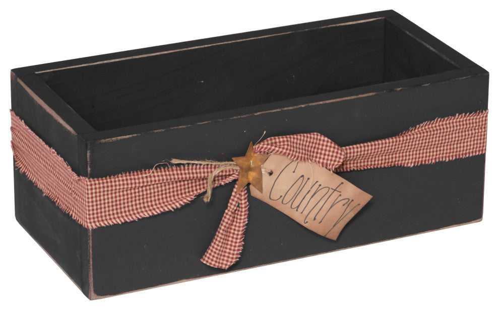 Farmhouse Rustic Tool Box, Black