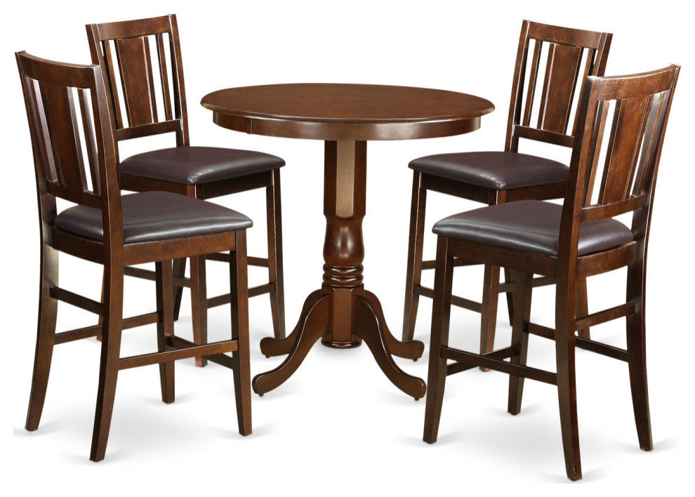 5 Pc Dining Counter Height Set -Pub Table And 4 Counter Height Chairs