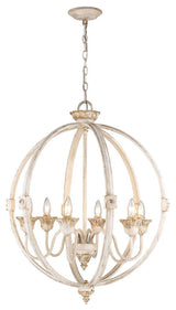 Jules 6-Light Chandelier, Antique Ivory