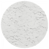 White Lippa 60" Round Artificial Marble Dining Table with Tripod Base