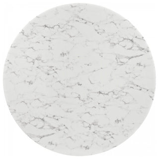 White Lippa 60" Round Artificial Marble Dining Table with Tripod Base