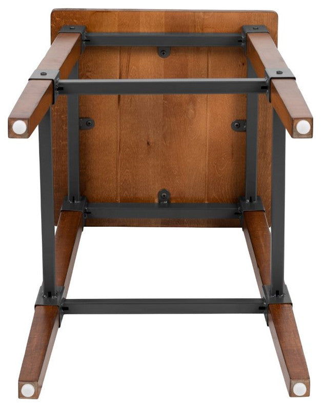 Jackson 2 Pack Rustic Antique Walnut Industrial Wood Dining Backless Barstool